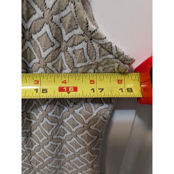 Sharagano Sleeveless Texture Blend Crew Neck Knee Length Dress Sz. 4 White Beige - Picture 6 of 8